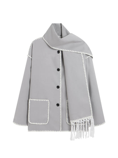 Lola | Women's Woolen Coat Thick Loose With Scarf
