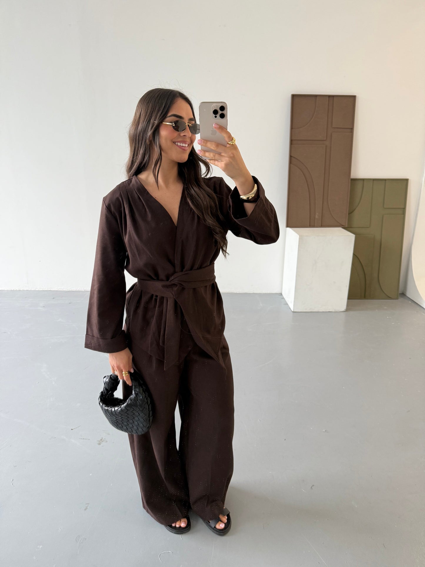 Ensemble à nouer ELONA marron (25CY815)