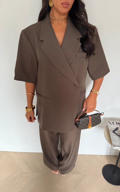 SIENNA Short Sleeve Oversized Blazer