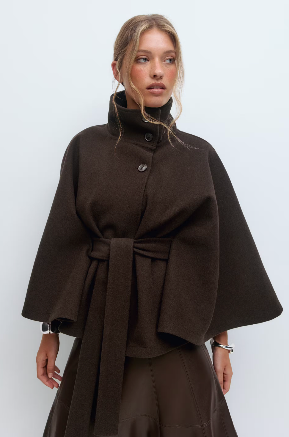 Belted Cape Jacket - By Miralo