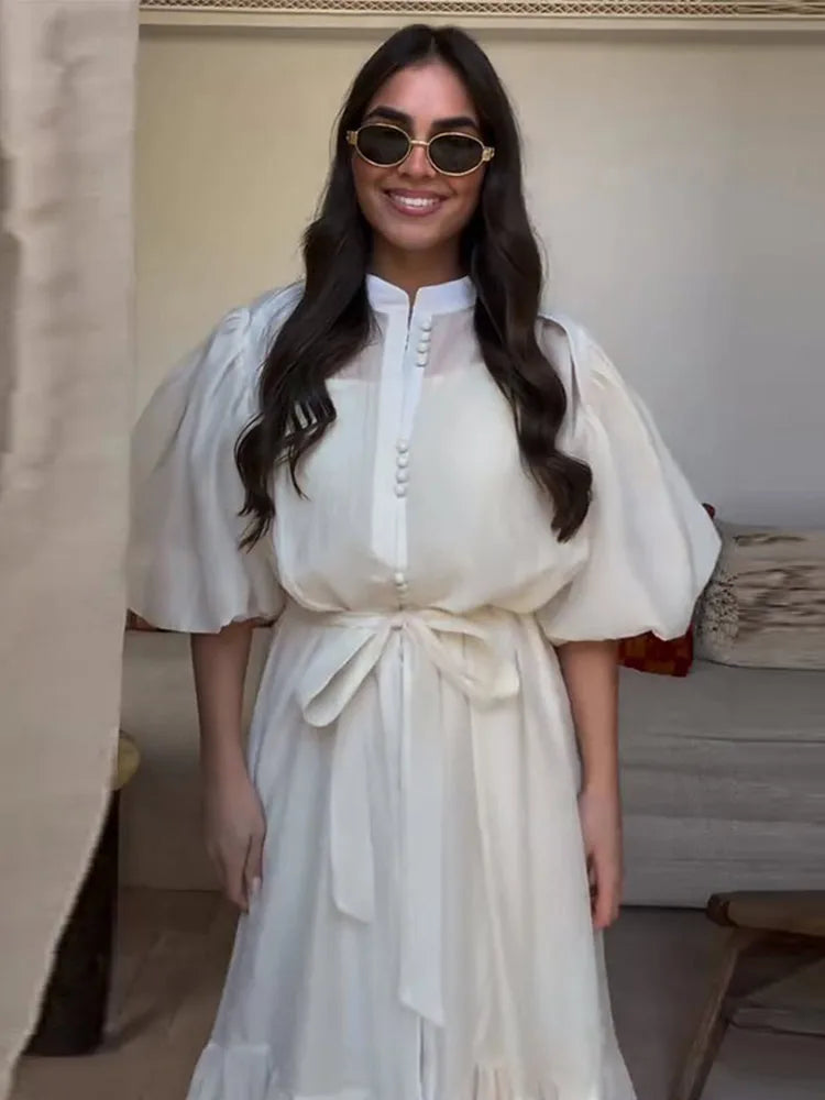 MIA Crème Button Dress