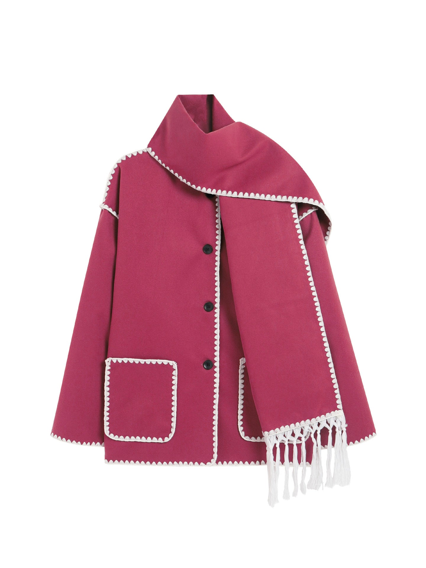 Lola | Women's Woolen Coat Thick Loose With Scarf