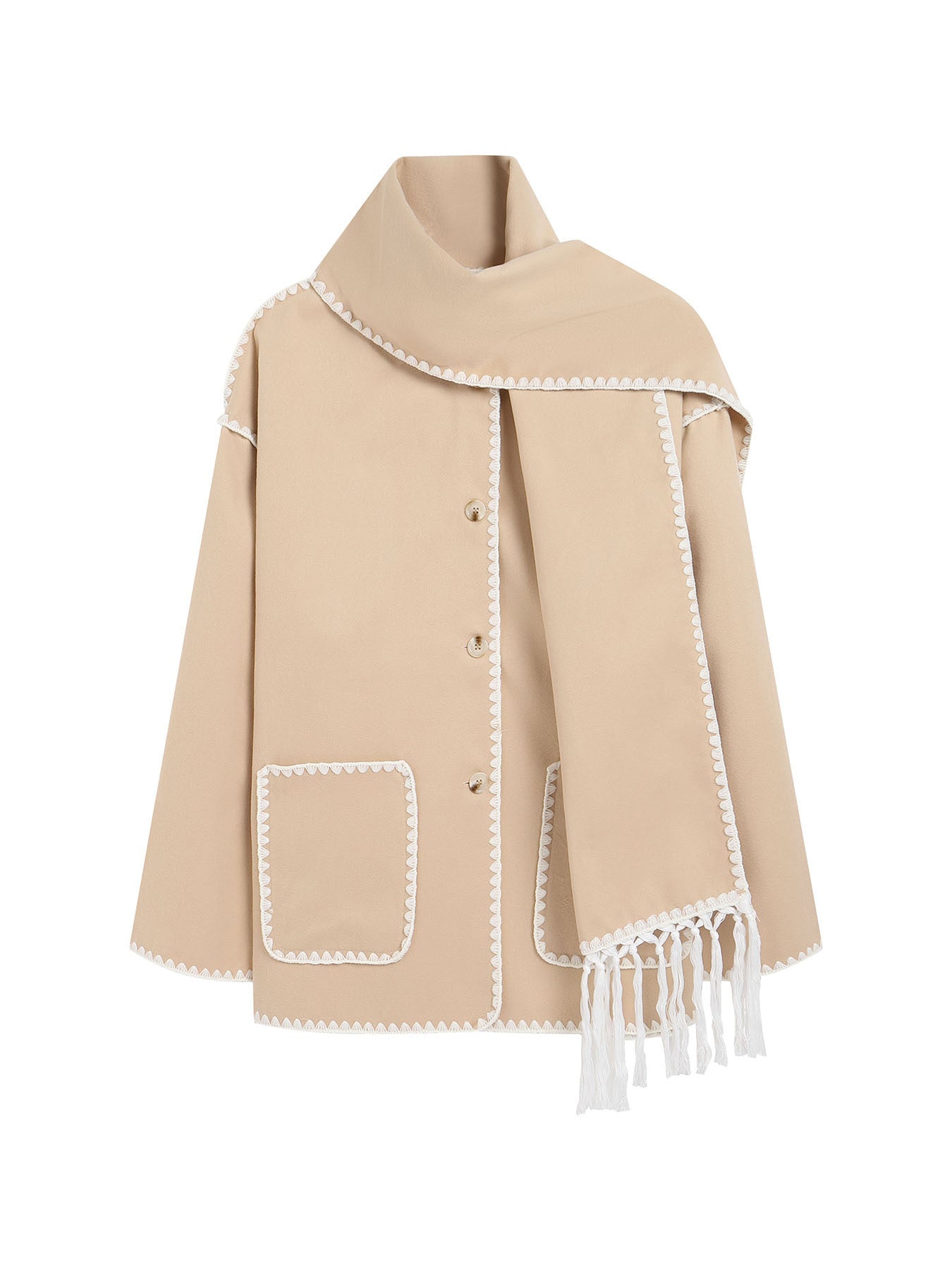 Lola | Women's Woolen Coat Thick Loose With Scarf