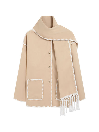 Lola | Women's Woolen Coat Thick Loose With Scarf