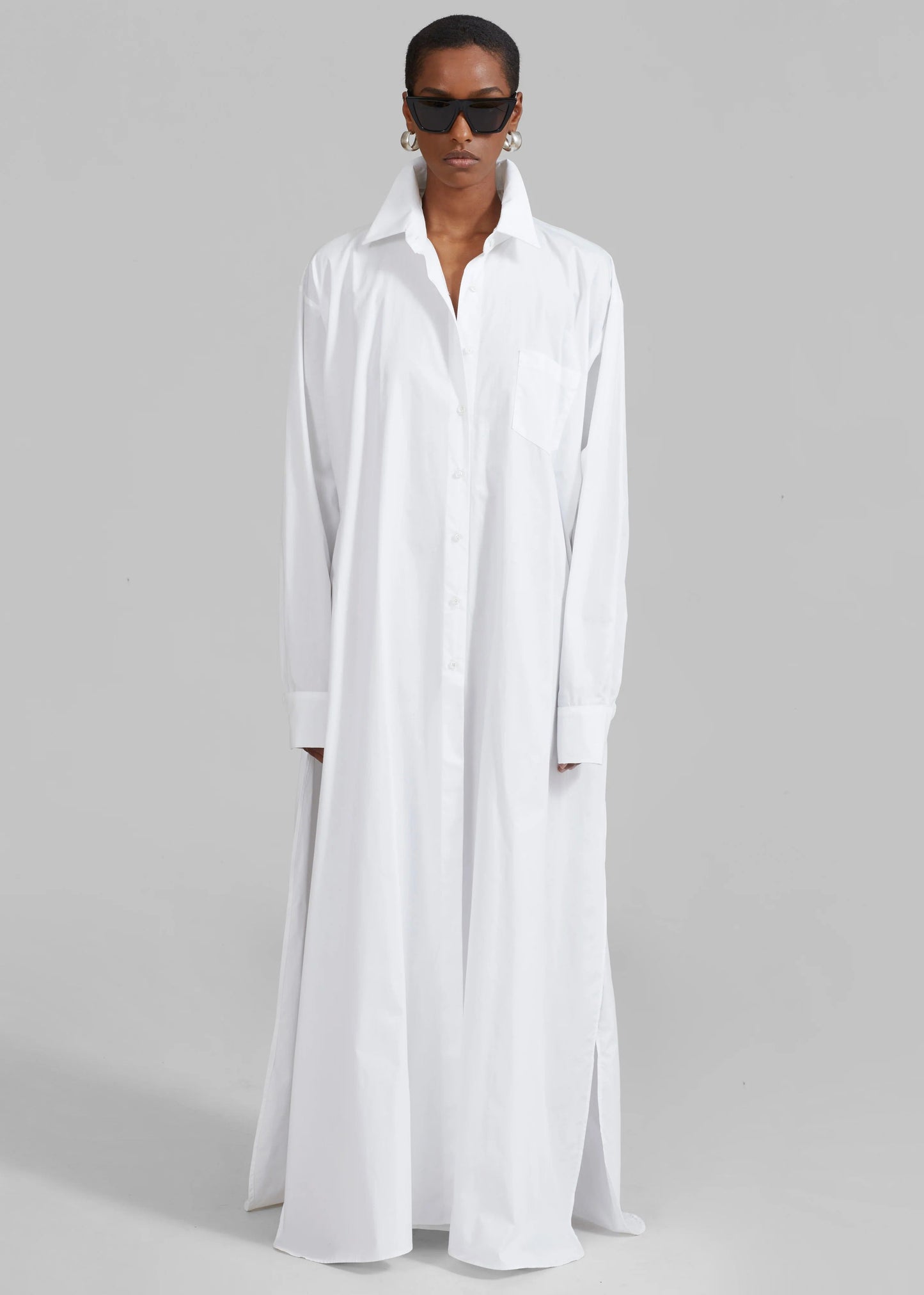 Oversized Slit Shirt Dress